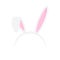 Easter rabbit ears headband icon isolated on white background. Flat cartoon easter card design element. Spring hare ear
