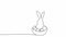 Easter rabbit with egg, one line drawing animation. Video clip with alpha channel.