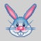 Easter rabbit head pixel art style vector