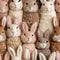 Easter Rabbit, knitted seamless pattern, farmhouse style. Ai generated