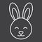 Easter rabbit line icon, easter and holiday