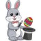 Easter Rabbit Magician Cartoon Illustration