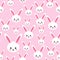 Easter rabbit seamless pattern on pink background