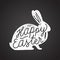 Easter rabbit sign calligraphy. vector illustration