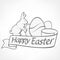 Easter rabbits white illustration