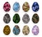 Easter realistic colorful eggs set with different pixel camo pattern fill