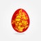 Easter red and gold eggs design