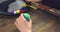 Easter religious christian holiday. Close up video of female hands painting on egg with paintbrush.