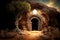 easter resurrection secret entrance to cave with tomb