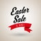 Easter Sale is here text with red ribbon.