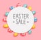 Easter sale message with Easter eggs