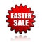 Easter sale in red flower banner