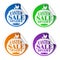 Easter sale stickers 50,60,70,80 with chicken colorful