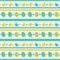 Easter seamless pattern with eggs and butterflies. Vector background.