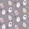 Easter seamless pattern with eggs, hearts, flowers