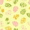 Easter seamless pattern. Hand-drawn Easter eggs