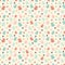 Easter seamless pattern with little eggs and rabbits isolated on pastel yellow background. bunnies