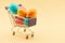 Easter shopping concept with shopping cart