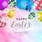 Easter Special Offer Sale Poster Or Card Template Background With Lettering And Colorful Eggs