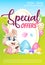 Easter special offers poster flat vector template