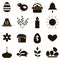 Easter spring black icons