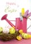 Easter Spring theme pink watering can