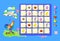 Easter Sudoku for kids. Page for brain teaser book. Logic puzzle for children. Educational game. Place objects in empty spaces so