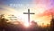 Easter Sunday concept: Jesus Christ crucifixion cross