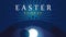 Easter Sunday - He is risen, tomb and three crosses banner