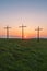 Easter sunrise on crosses or crucifix