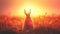 Easter Sunrise: A radiant sunburst behind an Easter bunny silhouette, symbolizing hope and renewal