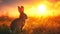 Easter Sunrise: A radiant sunburst behind an Easter bunny silhouette, symbolizing hope and renewal