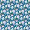 Easter sweets and colored eggs - seamless pattern for background