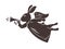Easter symbol. Rabbit plays the trumpet. Vector illustration