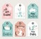 Easter tags, labels with cute banny