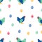 EASTER TEXTILE Holiday Chicken Bird Seamless Pattern Vector