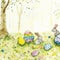 Easter theme aquarelle performed in soft and fresh colours