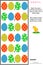 Easter themed visual puzzle with rows of eggs