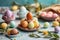 Easter Treats Delight on Pastel Background