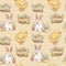 Easter vintage hand-drawn seamless pattern