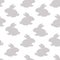 Easter watercolor seamless pattern with gray silhouettes of rabbits