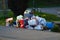 After the Easter weekend the garbage cans are overloaded in the parks