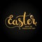 Easter. What an eggcelent day golden handwritten lettering