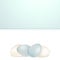 Easter white and blue speckled eggs and panel