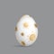 Easter white egg. Luxury egg with gold covid ornament. Spring holiday 2021. Stay safe. Realistic vector illustration