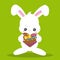 Easter White Rabbit Heart Color 02
