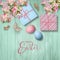 Easter Wooden Background