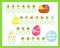 Easter word game for kids and toddlers. Educational Vocabulary learning activity. crossword for children