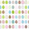 Easter wrapping paper with patterned eggs on white background