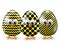 Easter yellow and black eggs over white